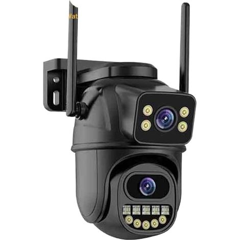 Caméra de sécurité à Domicile Caméra de Surveillance, Double Objectif, Zoom numérique 4X, détection Humaine AI, caméras IP PTZ de sécurité extérieure(4MP with 64G Card) (1/5)