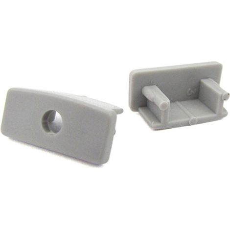 Coppia Tappi Tappini Termine Per Chiusure Profilo Barra In Alluminio Rigida Quadrata BA3200 (1/3)
