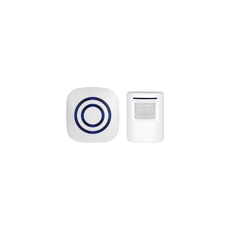 Alarme de passage/sonnette de magasin Système sans fil avec détecteur de mouvement/d’accès 38 sonneries Jusqu’à 70 m de portée, blanc (1/5)