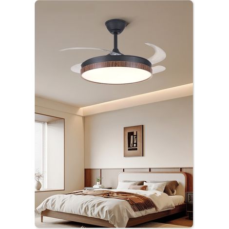 Ventilateur de plafond, moteur DC, pales déployables, éclairage LED 48W 3000K/4000K/6500K, télécommande incluse (1/5)