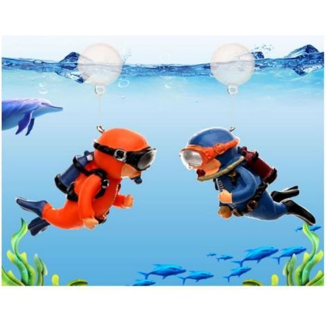 Dcorations pour aquarium - Lot de 2 - Bleu et orange - PVC - Rsine - Design unique Bleu orange Bleu orange DECORATION ARTIFICIELLE (1/4)