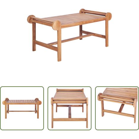 Meuble de jardin - Table basse 100x50x45 cm Teck solide (1/5)