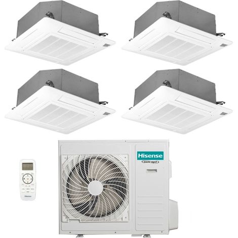 Climatizzatore Condizionatore Hisense Quadri Split a Cassetta 9+9+9+12 con 4AMW105U4RAA R-32 Wi-Fi Optional 9000+9000+9000+12000 con Telecomando e Pannello Incluso (1/5)