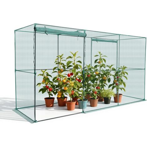 Au potager extérieur protégez vos tomates cage à plantes filet anti oiseaux structure acier zippée 3,56m (1/5)