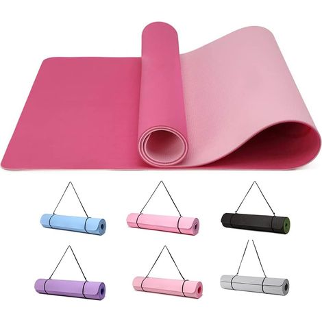 Rutschfeste Yogamatte mit Gurt, 183 x 61 x 0,6 cm (1/4)