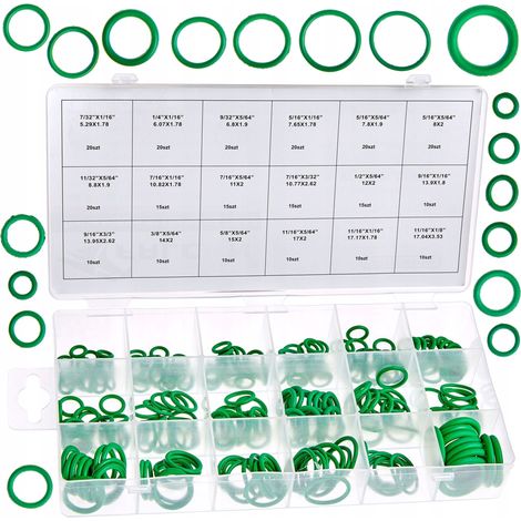 Oringi guarnizioni verdi per condizionatori set di oringi 270 pezzi organizzatore (1/5)