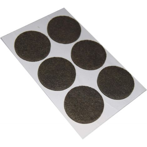 FELTRINI ADESIVI TONDI Ø  28 MM. - MARRONE - 6 PZ. (1/2)