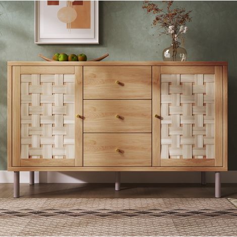 mobile credenza 120x40x75 con cassetti stile rustico HAVRYA (1/5)