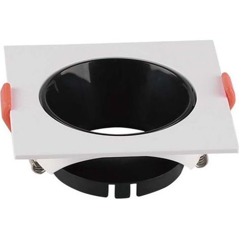 V-tac VT-932 portafaretto led GU10 Quadrato bianco con riflettore nero - 6651 (1/5)