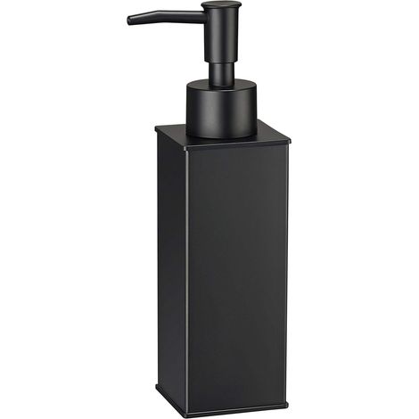 Quadratischer Seifenspender aus Edelstahl 304 für Dusche, Badezimmer, Küche, Toilette (schwarz)
