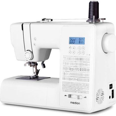 Machine à coudre numérique 38W – 270 points – Vitesse 700 tr/min – Éclairage LED – Design blanc – Medion