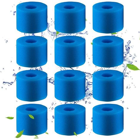 Lot de 12 filtres de Piscine en Mousse Filtre pour Intex Type S1 - Filtre en Mousse pour Spa, Piscine - Réutilisables et lavables - Éponge de Filtration de Type S1 (12 pièces)… (1/5)