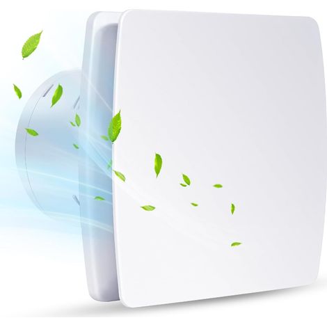 Extracteur d'Air Silencieux Ø 100 mm avec Clapet Anti-Retour (IPX4) - Aerateur Mural et Plafond pour Salle de Bain et WC - Blanc (1/4)