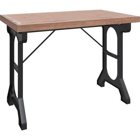 Table à dîne Table de salle à mangerr 110x65x82 cm Bois de sapin massif et fer (1/5)