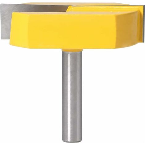 Fraise pour défonceuse, affleureuse et toupie Fraise Defonceuse 8mm, Fraise Rabotage de Surface de Nettoyage de Fond, T-Track Routeur à Rainure en T Forme Routeur Bits, 8x57mm en Bas, Lame Jaune,de DE (1/5)