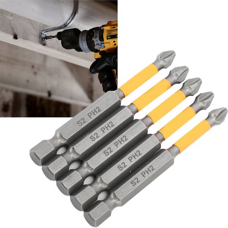 Set mit 5 schlagfesten Elektroschraubendreherbits, hohe S2-Härte, hohe Qualität, Kreuzschlitzschraubendreher in verschiedenen Größen (1/5)