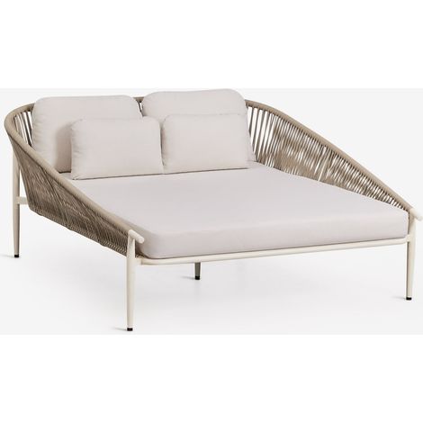 Transat double en aluminium avec coussins Ondina SKLUM Tapioca Beige