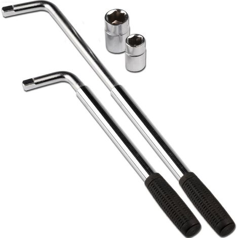 TRADE SHOP - Chiave Esagonale Per Dadi Ruote Auto Automobile Telescopica 2 Inserti In Acciaio - (1/2)