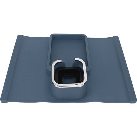 Silberner Silikon-Becherhalter für Sofa, multifunktionaler Becherhalter, blau, kreativ, für Getränke, Kaffee, Armlehne (1/5)