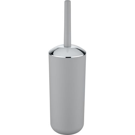WENKO Brosse WC Brasil, brosse WC noire, Plastique PET incassable, Ø 10x37 cm, gris (1/5)