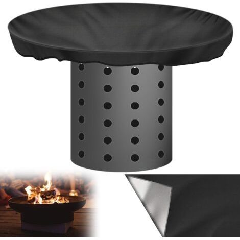 Sollbry Housse de protection pour plaque de feu : diamètre 100 cm, 420D, étanche, anti-UV, rond, noir, résistant à l'eau, pour plaque de cuisson et plaque de cuisson
