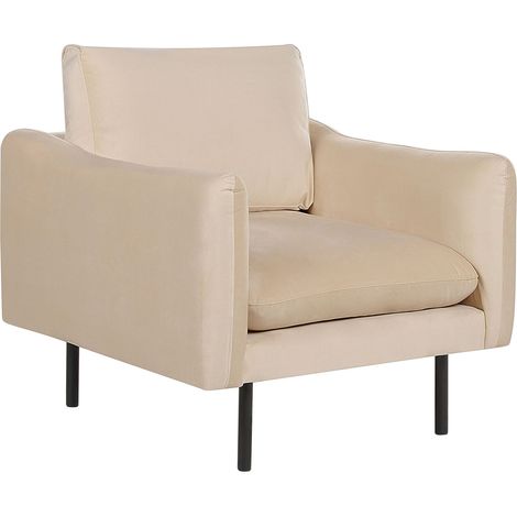 Poltrona moderna in velluto Beige con gambe nere Vinterbro