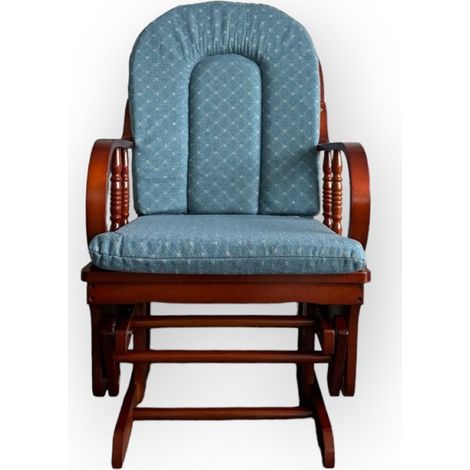 Poltrona a dondolo oscillante in legno con cuscino Blu - LONDRA (1/3)