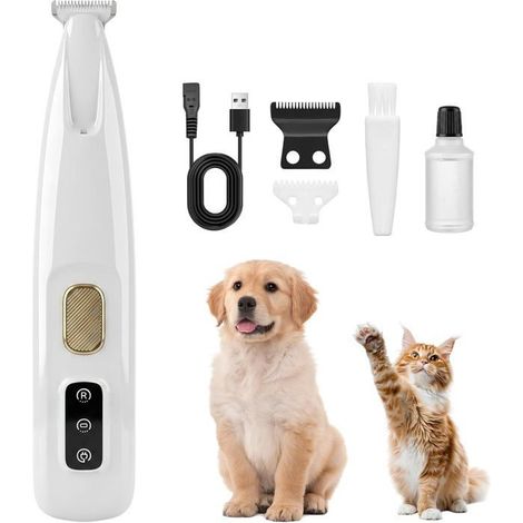 Tondeuse silencieuse chat chien rechargeable USB – Lames sûres pattes – Velunor – Sécurisée (1/5)