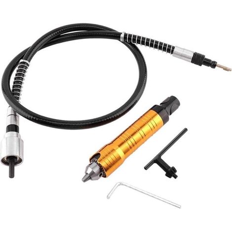 Gasea 6-mm-Rotationswerkzeug mit flexibler Welle, 0,5–6,5-mm-Spannfutter, elektrischem Winkelschleifer, flexibler Wellenverlängerung und passendem Griff (1/4)