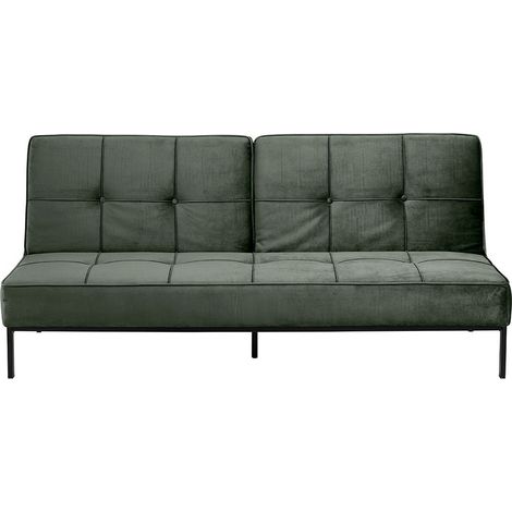 Peyton Schlafsofa tannengrün, Metall schwarz.