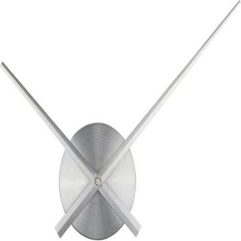 Ynkkvre - Horloge murale minimaliste sans chiffres – Mouvement à quartz silencieux – Design moderne – Aiguilles en aluminium – Décoration murale à monter soi-même – Argent (1/5)