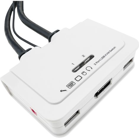 BeMatik - DisplayPort KVM USB2 AUDIO Uniclass 2CPU 1KVM d"un réseau câblé (1/5)