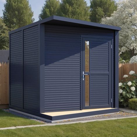 Abri de jardin bois Bertilo Concept 18mm avec plancher 5,29m² anthracite (1/5)