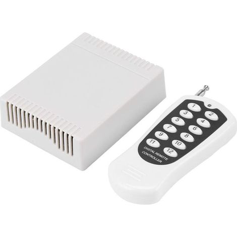 ,Emetteur et récepteur de télécommande RF sans fil DC 12V à 12 canaux, contrôleur d'interrupteur à distance sans fil (1/5)