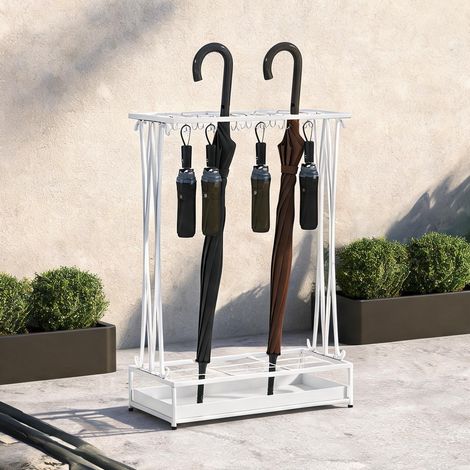 Console coloris blanc en acier 50 x 24 x 68 cm (1/5)