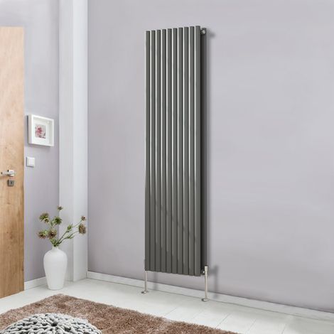 NRG Designer Radiator Oval Column Central Heating Anthracite Rads Vertical 1800x590mm Double (1/5)