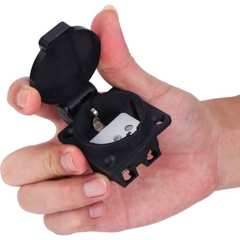 Prise industrielle étanche noire de style allemand pour générateurs 250 V 16 A (1/5)