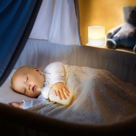 Veilleuse tactile de chevet avec interrupteur multicolore et luminosité réglable. (1/3)