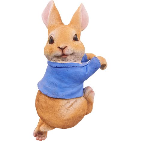 Statue Lapin Resine Suspendue - Pour Jardin Extérieur Pot Fleurs Clôture Aquarium - 2 Modèles Taille Variée - Lot de 2 (1/5)
