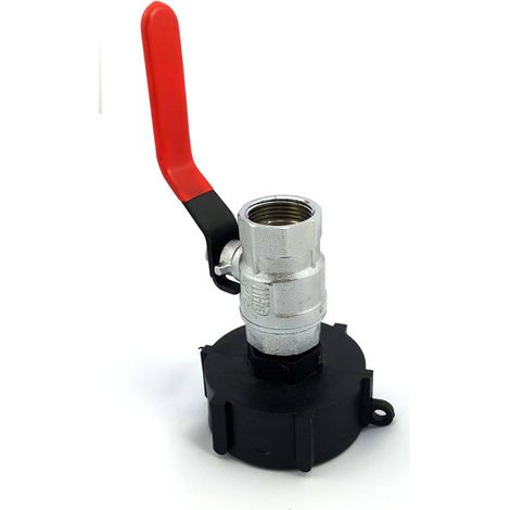Raccord S60x6 - vanne à boisseau sphérique en laiton chromé sortie femelle 3/4 pouce (1/2)