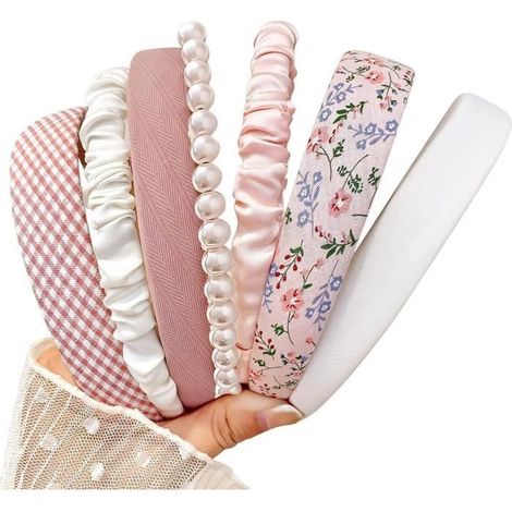 7Pcs Serre Tete Femme, Bandeaux Mode pour Femmes, Fleur Bandeau, Bande de Cheveux Perle,Bandeaux Vintage pour Femme, Bandeau Cheveux (1/4)