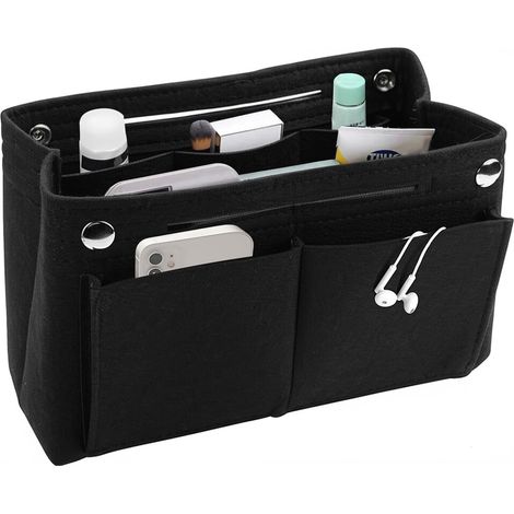 Filz-Taschenorganizer – 30 x 10 x 20 cm – 11 Innenfächer – Mehrfach unterteilter Handtaschenorganizer – Innentasche (1/5)