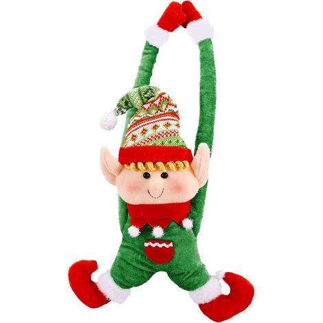 Attaches de boucle de rideau de noël, Clip de support de bonhomme de neige elfe de noël, Clip de boucle de noël, décoration de fenêtre（vert）