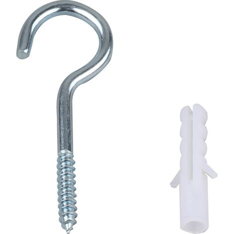 Lntyq 10 Pièce Crochets à Visser Inox, Plafond Vis Crochet, Piton à Visse, Avec 10 PCS Chevilles Kit, Pour Lustres, L'artisanat