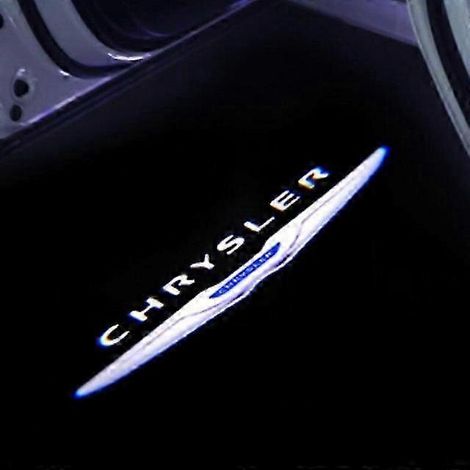 Lampe décorative LED décorative avec logo et ombre fantôme pour portières de voiture Chrysler 300, 300c, 200 Sebring, FR Jr, JS et Lancia (accessoires Thema Chrysler, sans cercle). (1/5)