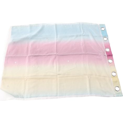 Lila Ösenvorhänge aus Polyester, 40 x 52 Zoll, doppellagig mit Farbverlaufstreifen, für Mädchenzimmer oder Wohnzimmer, 1 Vorhang (1/5)