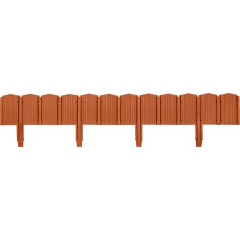 Palisade Edge Kunststoff Braun 10,5 x 78,5 cm - Pro 4 Stück