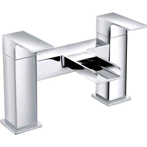 Bathroom Bath Filler Mixer Tap Bathroom Square Tub Lever Faucet Chrome (1/5)