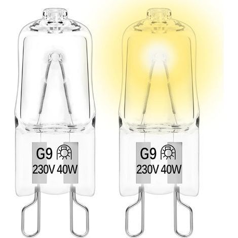 2 Pièces Ampoule G9 40W 230V Résistance 300°C Lumière Chaude 2700K Pour Four Micro-onde (1/5)