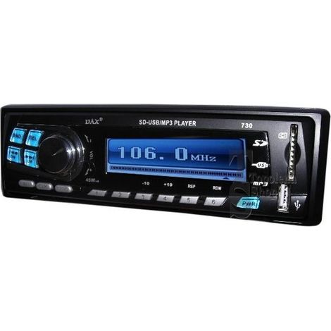 TRADE SHOP - Stereo Autoradio Auto Camper Radio Fm Mp3 Porta Usb Slot Sd Lcd Dax730 Mp3 45w - (1/4)